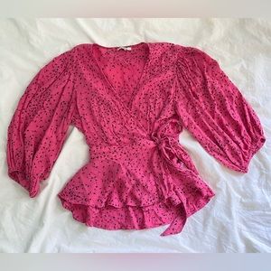 Ganni wrap blouse/top